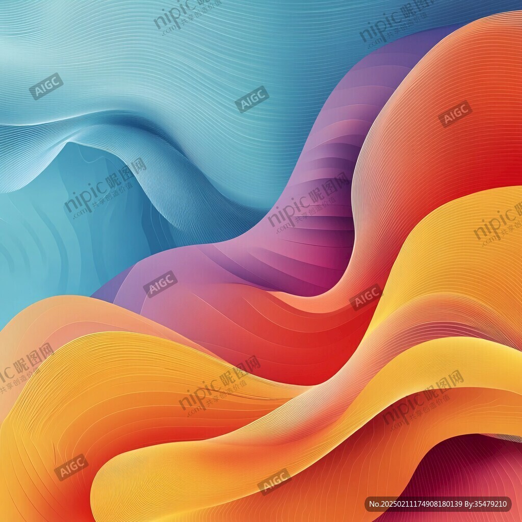 简洁大气拼色曲线纹理