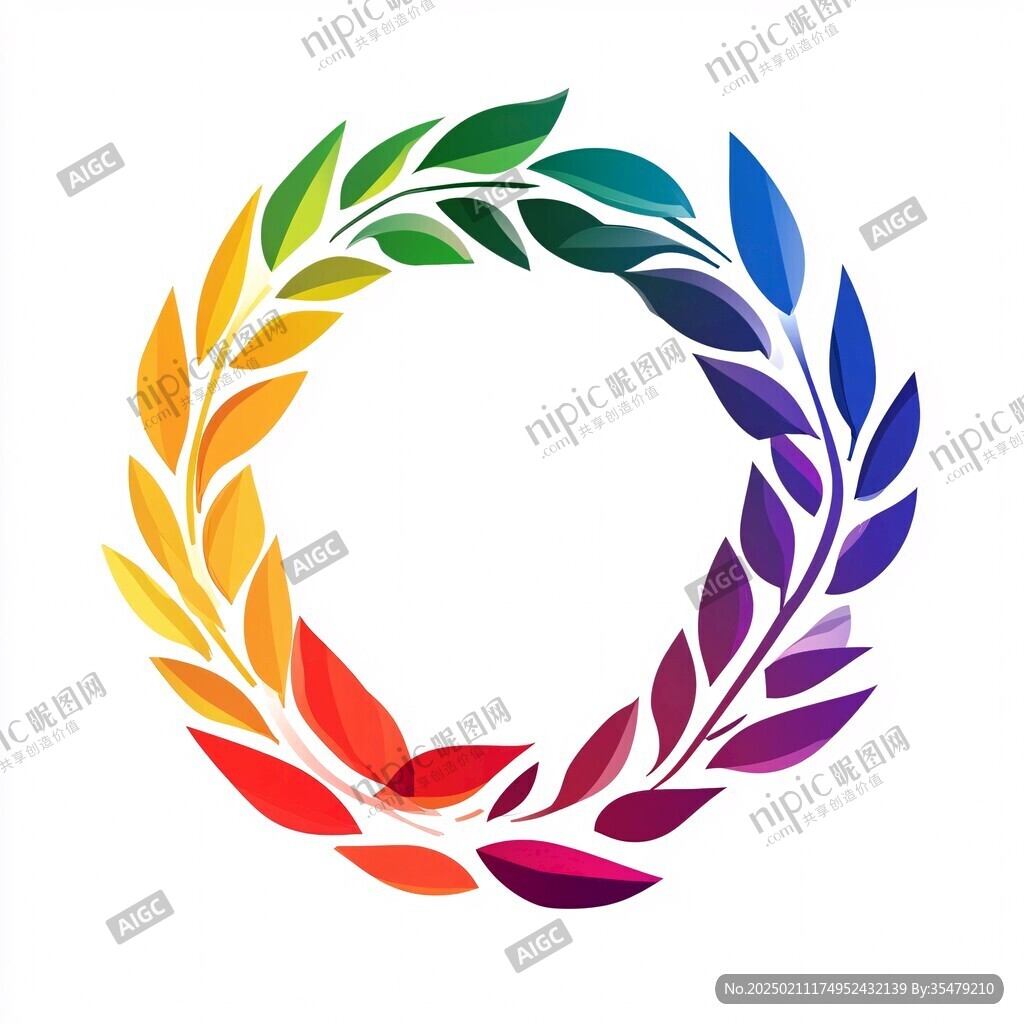 彩色花环logo
