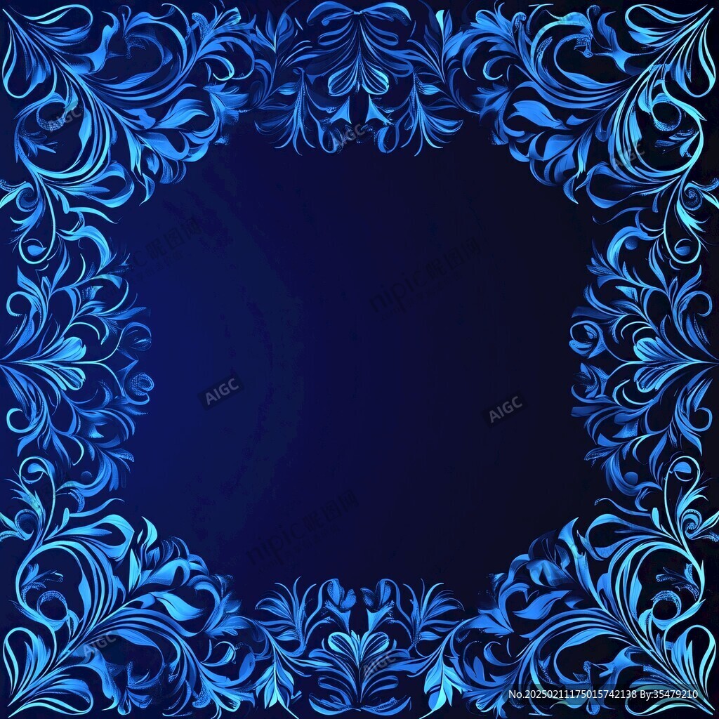 欧式花纹蓝色背板