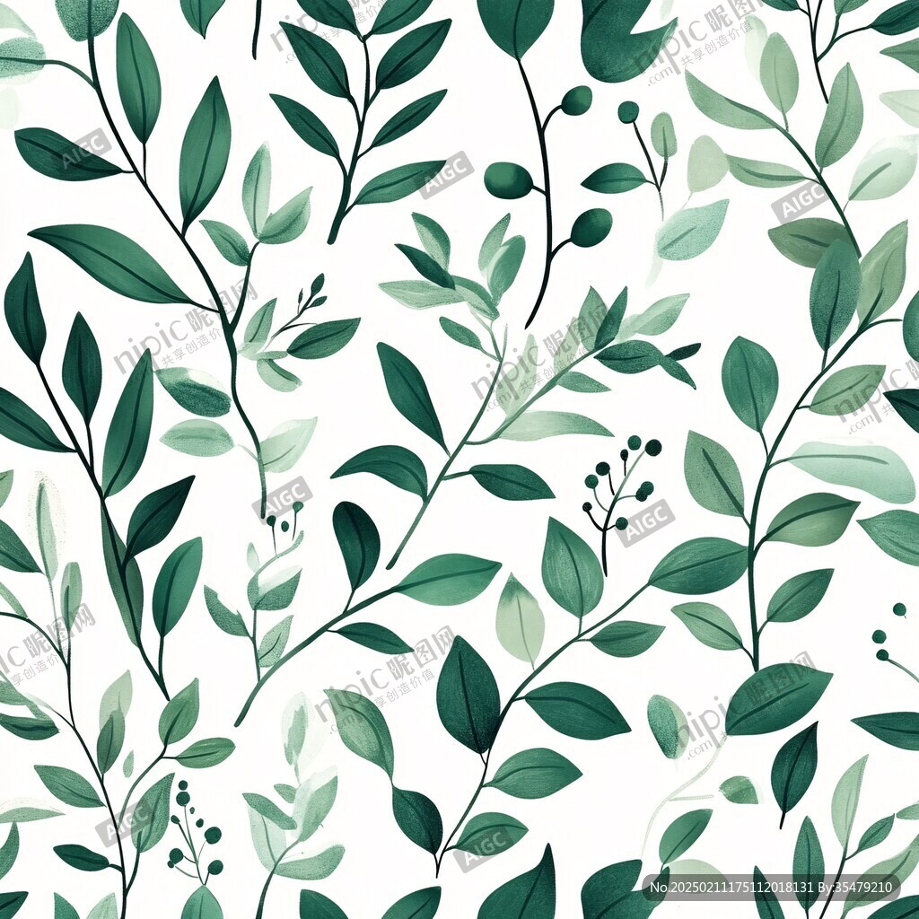 自然枝叶墙纸花纹