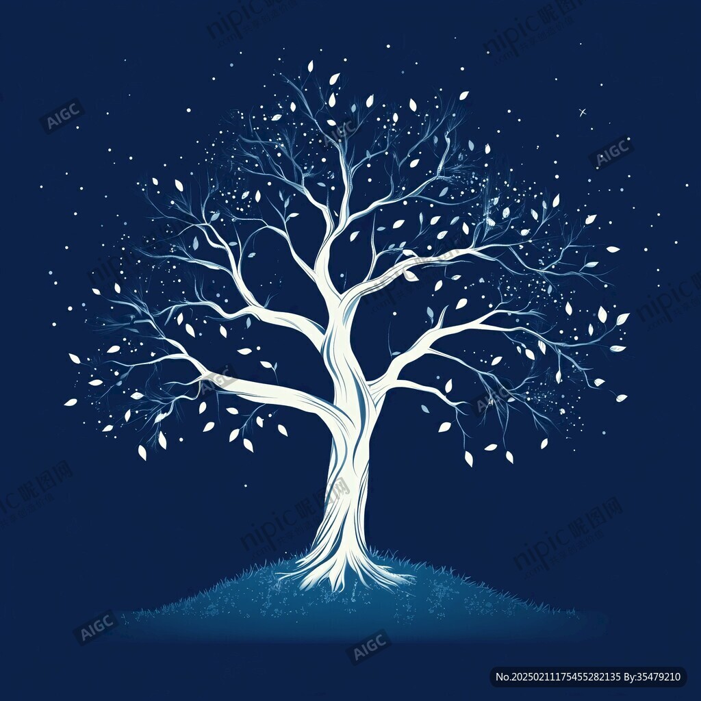 梦幻花纹大树
