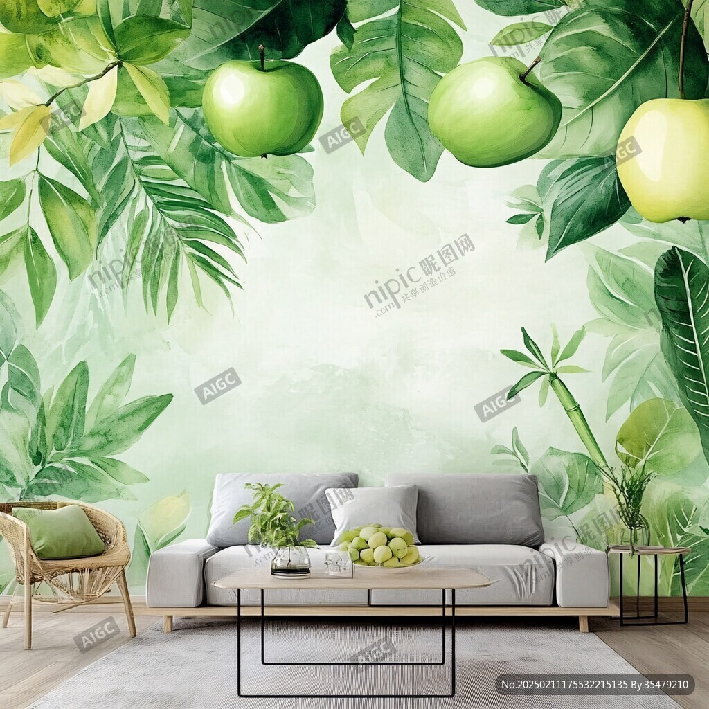 热带植物壁画