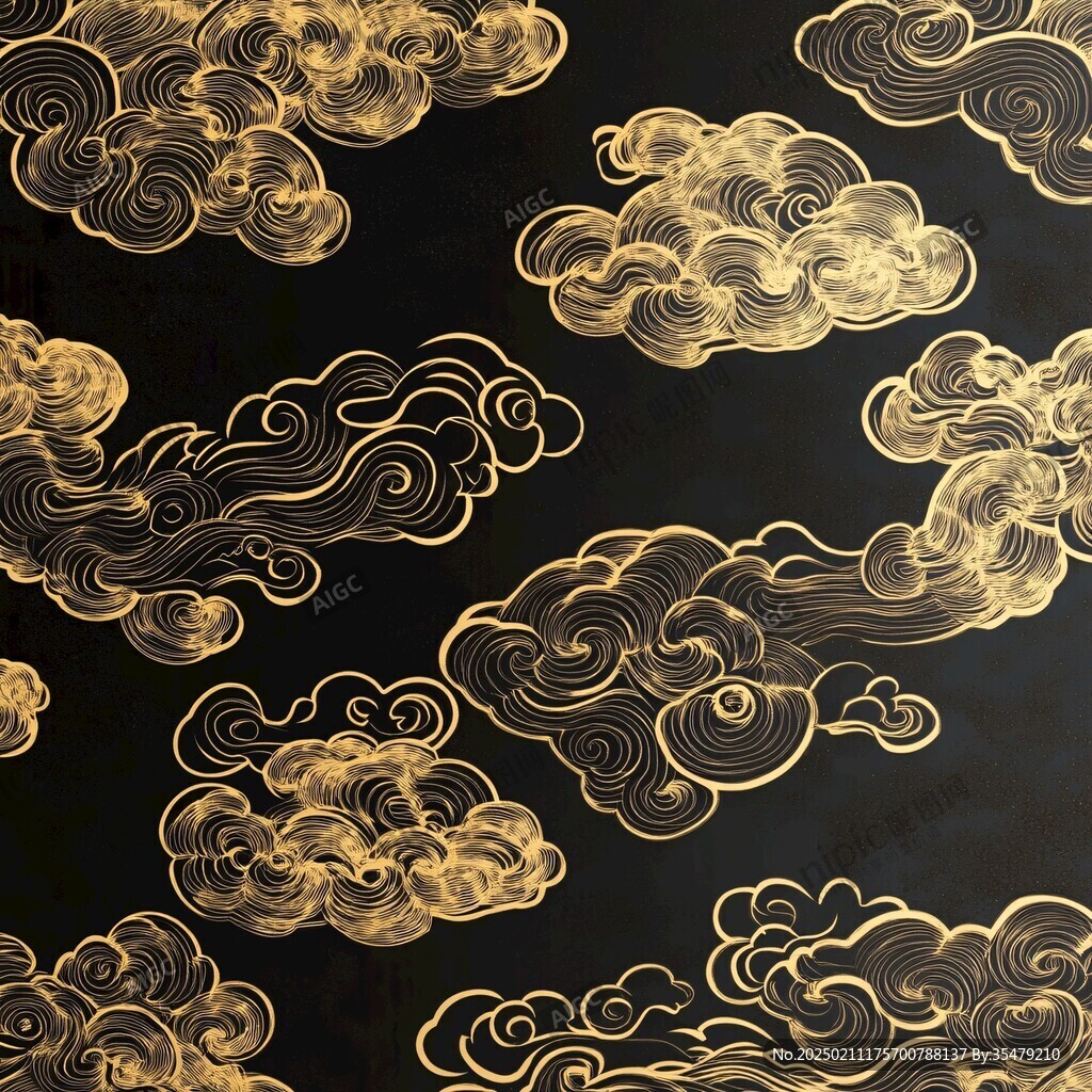 描金云纹