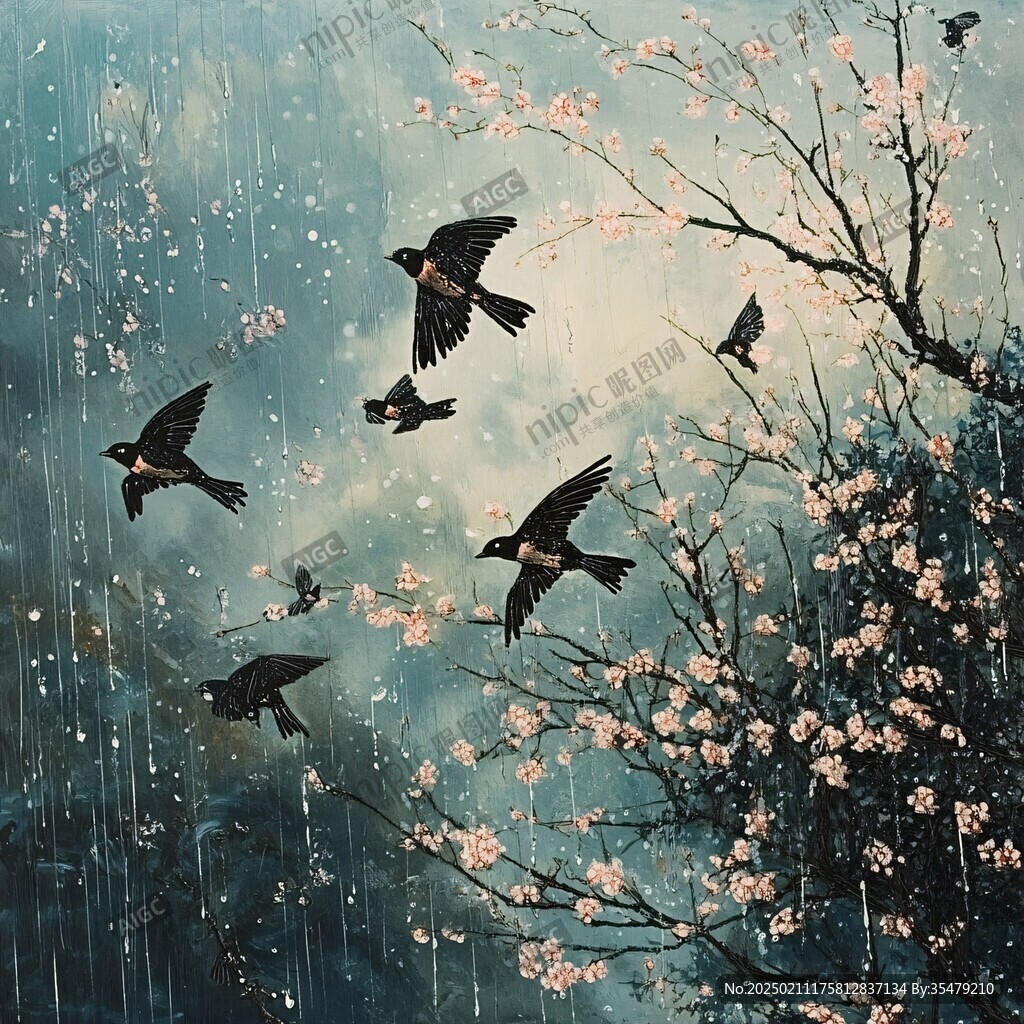 雨燕插画