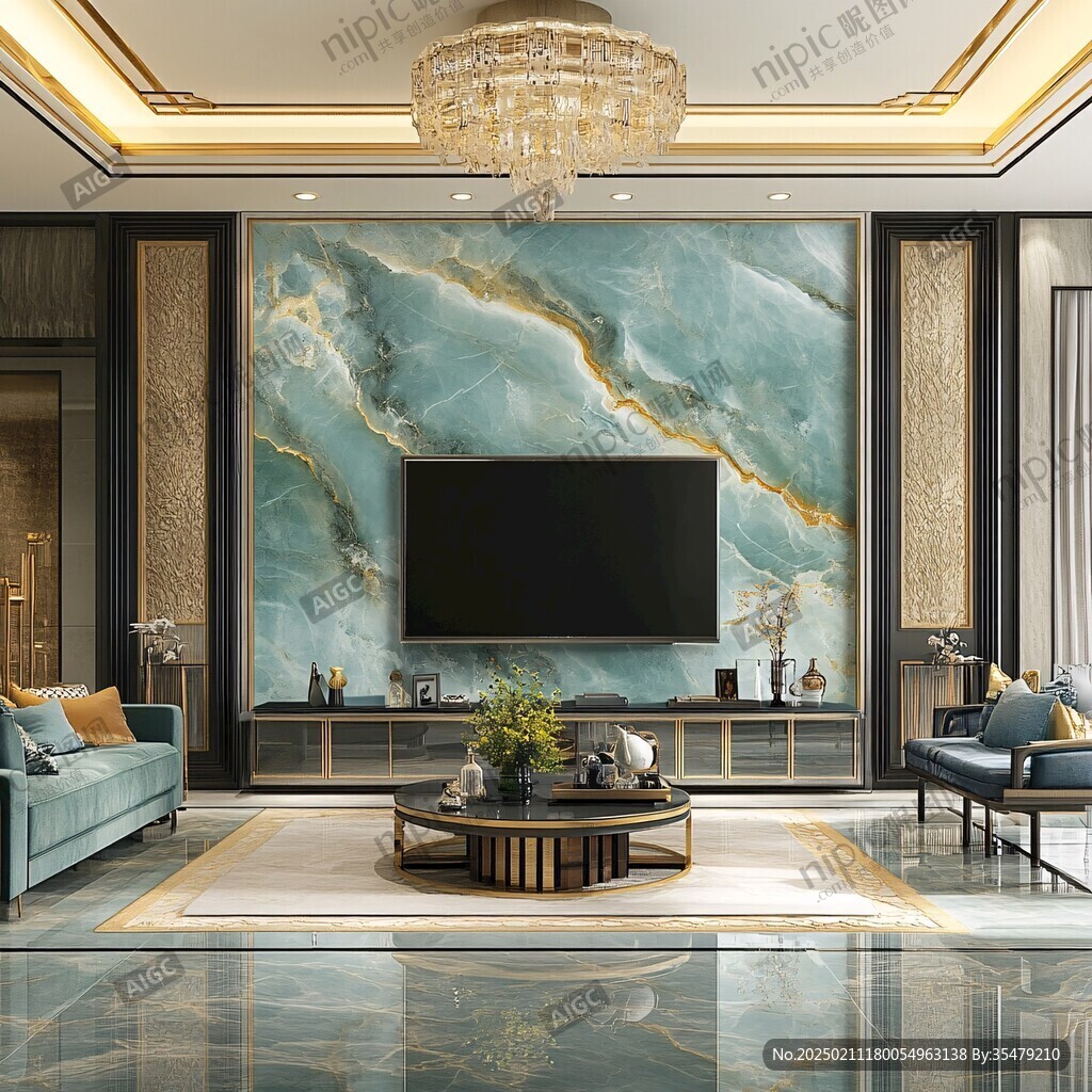 轻奢大理石背景墙