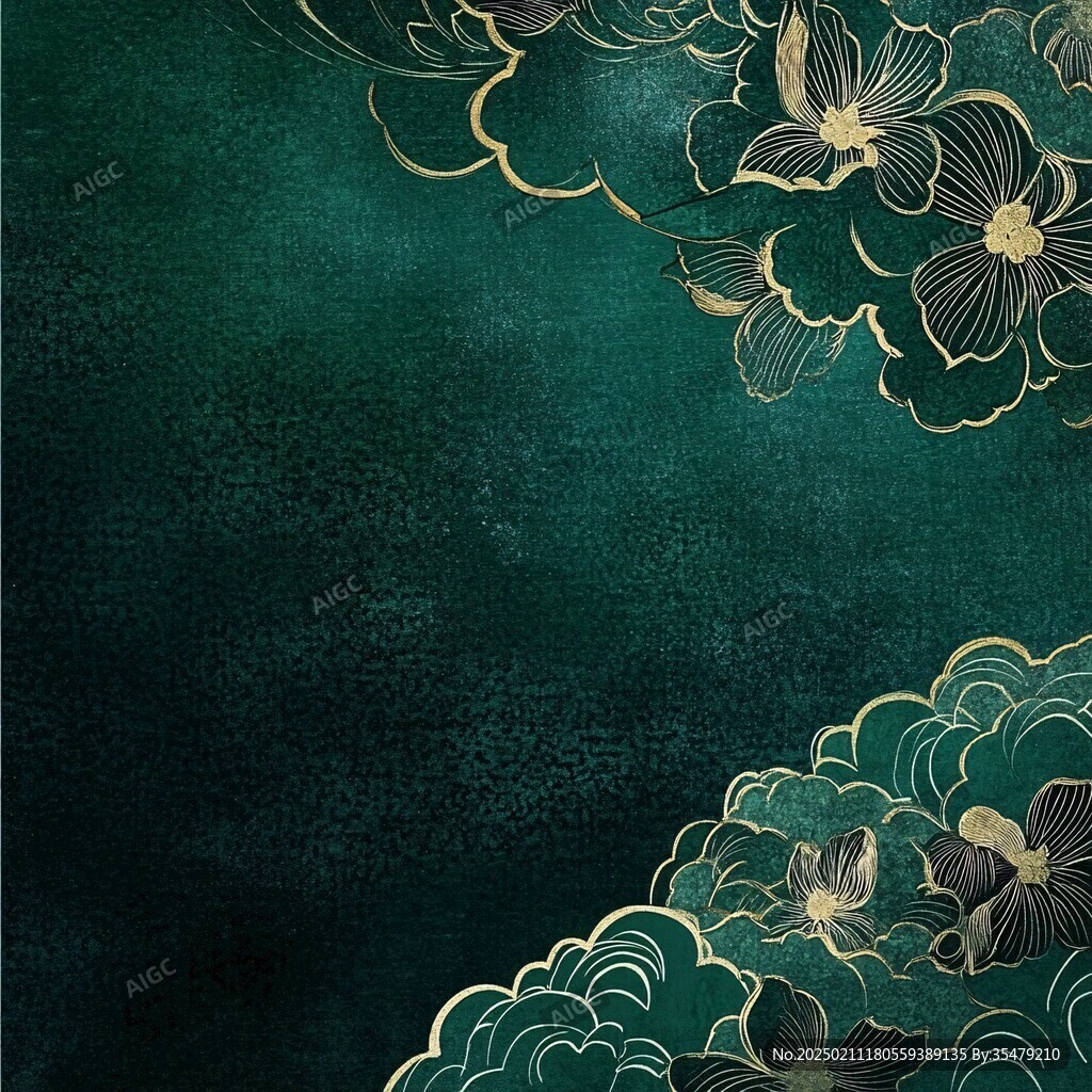 墨绿金质感背景