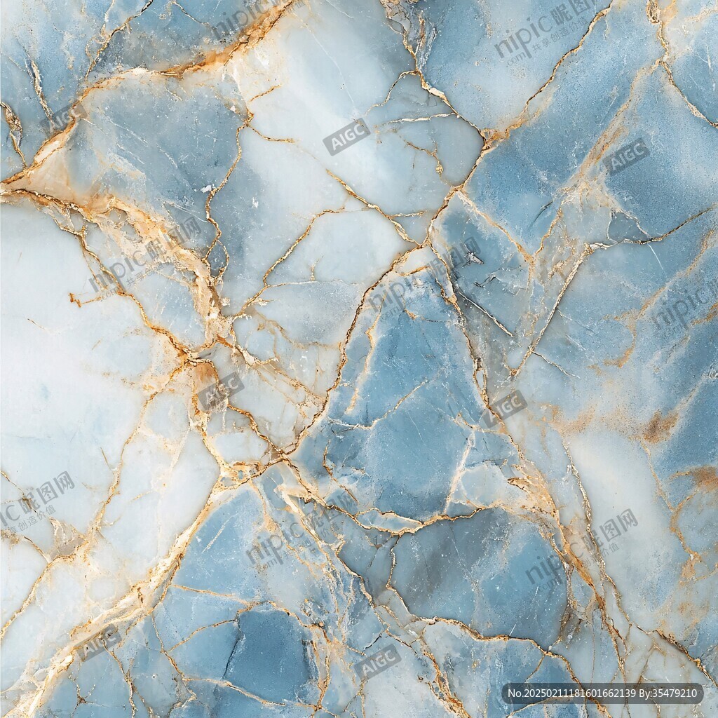 蓝底金线大理石