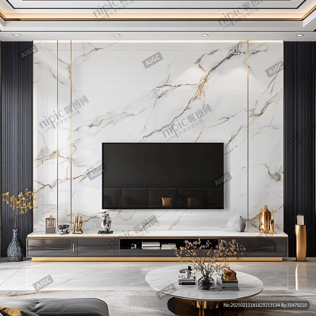 轻奢大理石背景墙