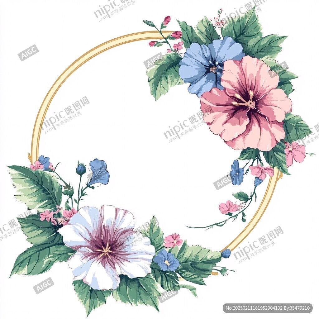 手绘边框花朵