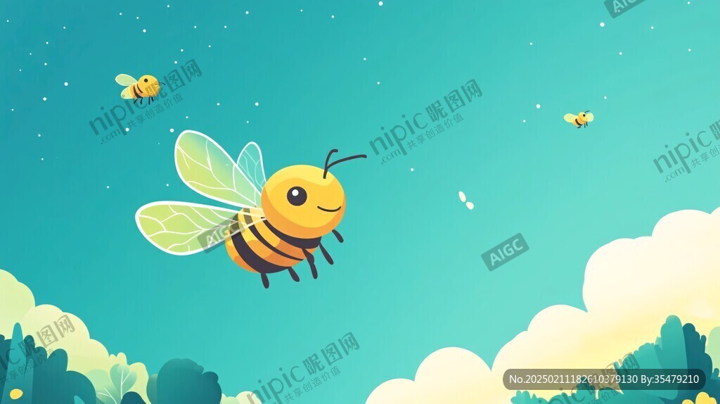 小蜜蜂动漫插图