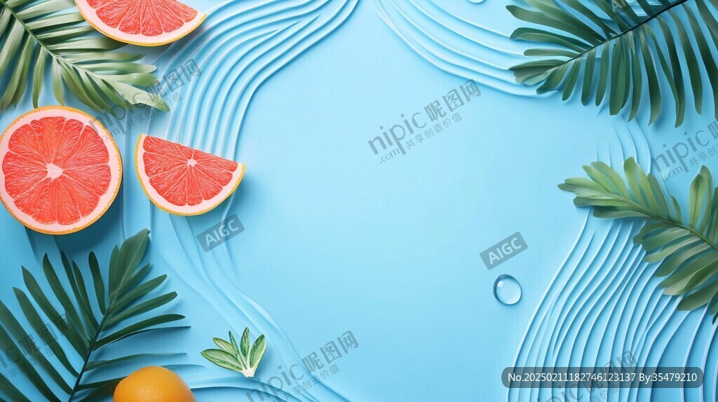 活力西柚色立体背景
