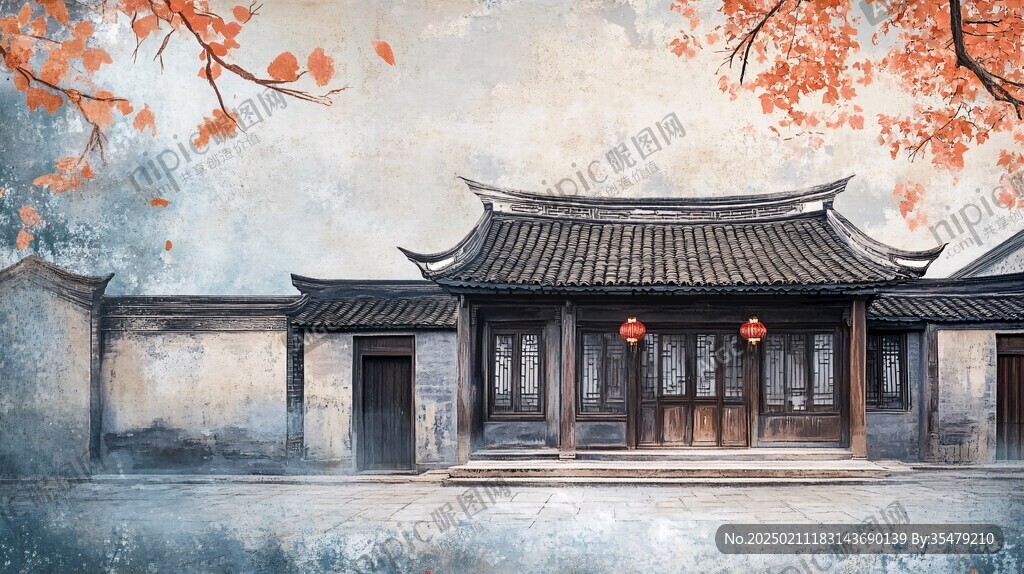 古色古香建筑背景