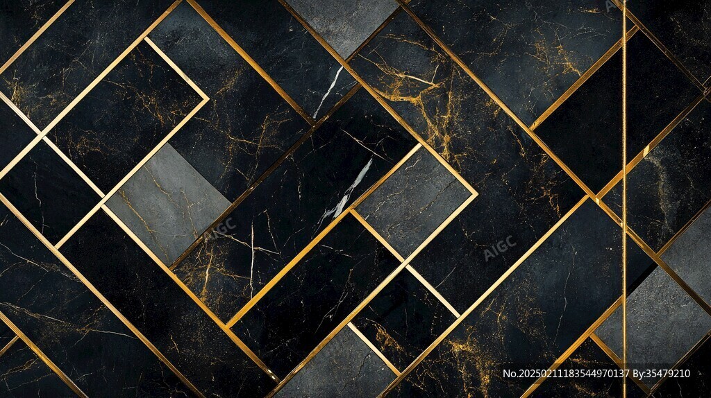 金色网格线条大理石纹