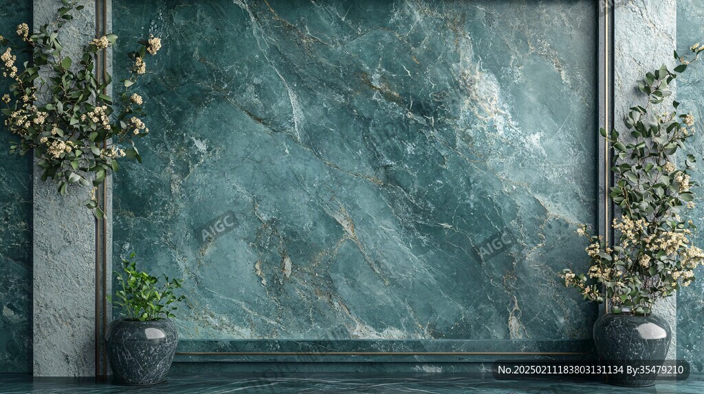 蓝色大理石背景墙