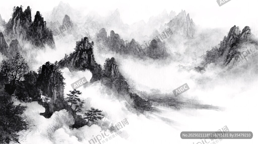 全景水墨画