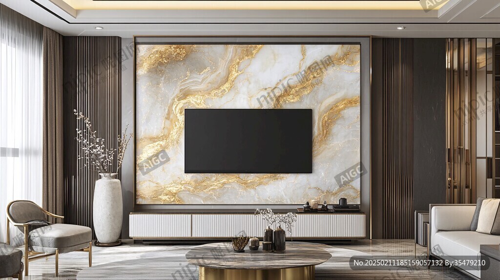 轻奢大理石背景墙