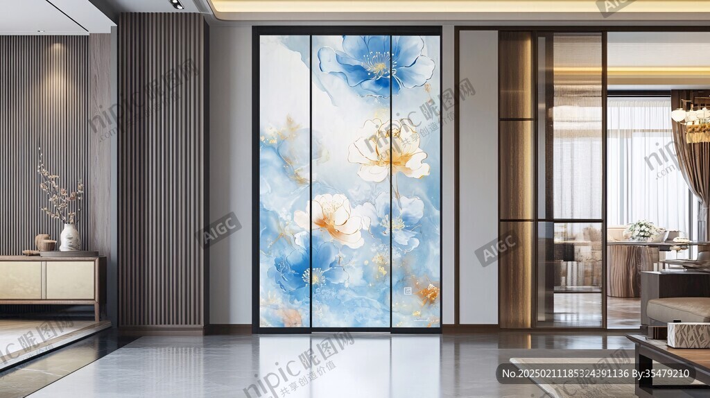 艺术玻璃屏风