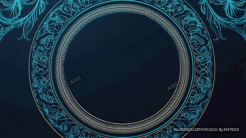 欧式花纹蓝色背板