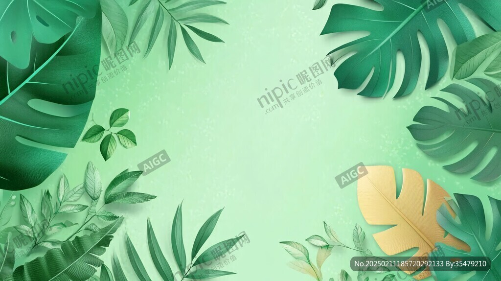 植物背景扁平插画