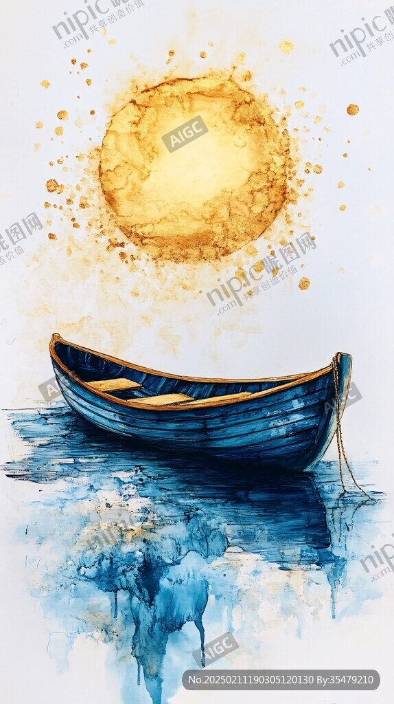 孤舟插画