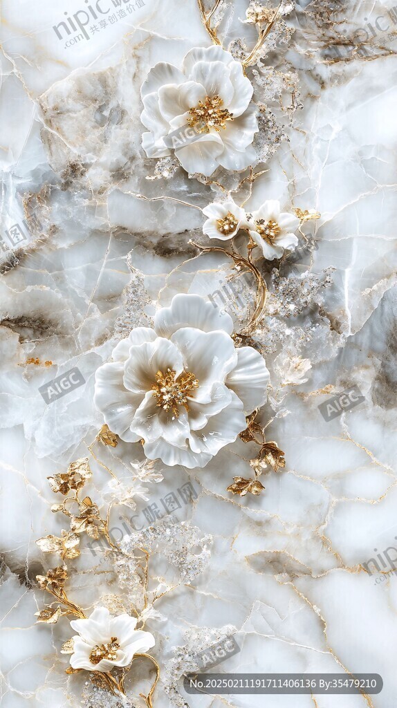 蓝色透光大理石装饰画