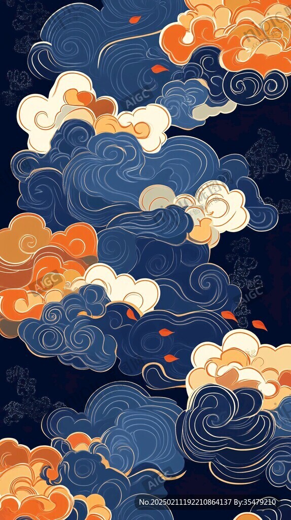 彩云海水纹