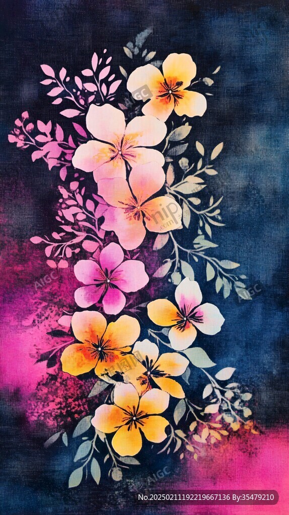 飘逸花朵装饰画