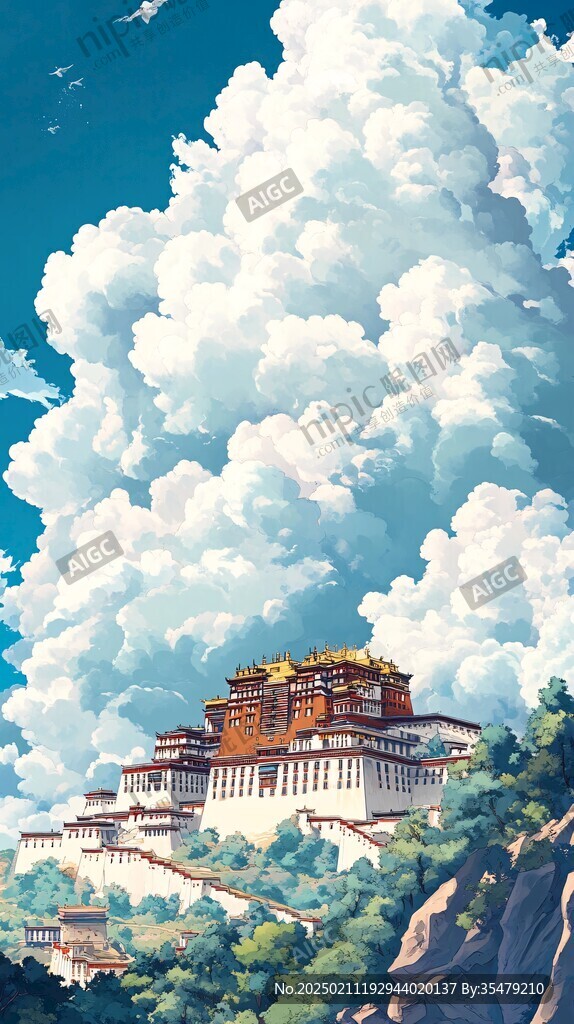 布达拉宫插画