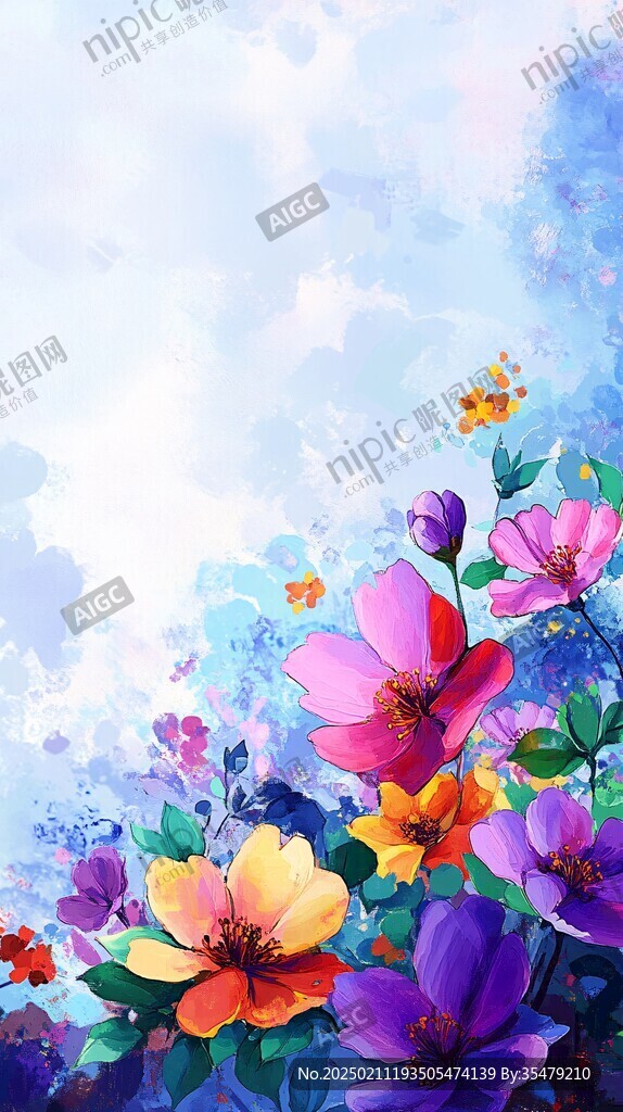 彩色绚丽梦幻唯美花朵