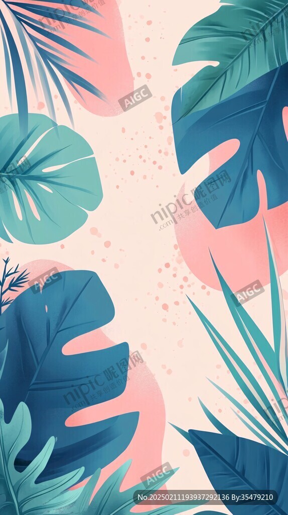 植物背景扁平插画