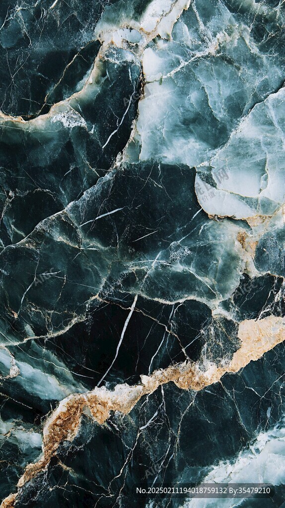 蓝色透光大理石装饰画