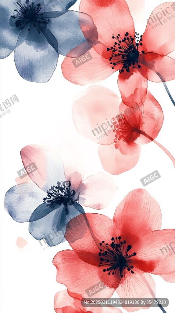 渐变风花朵