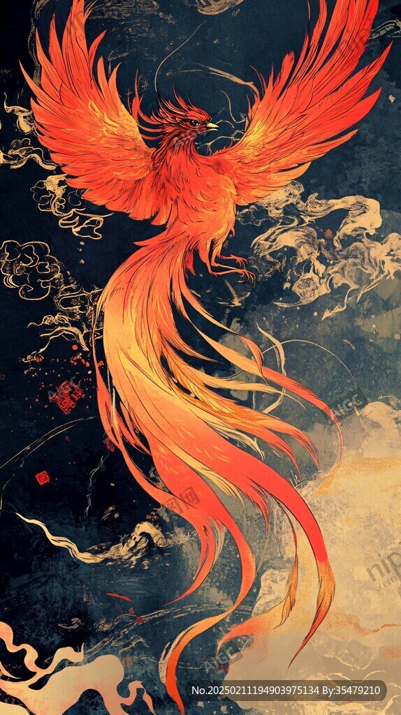 凤凰朱雀插画