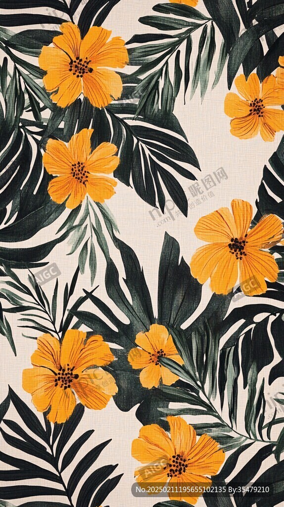 黄色鲜花绿叶