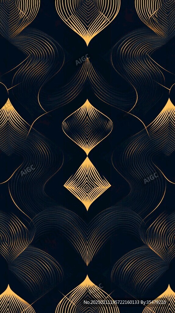 蓝色底板金色线条