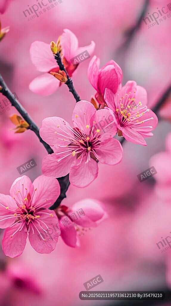 鲜艳唯美桃花
