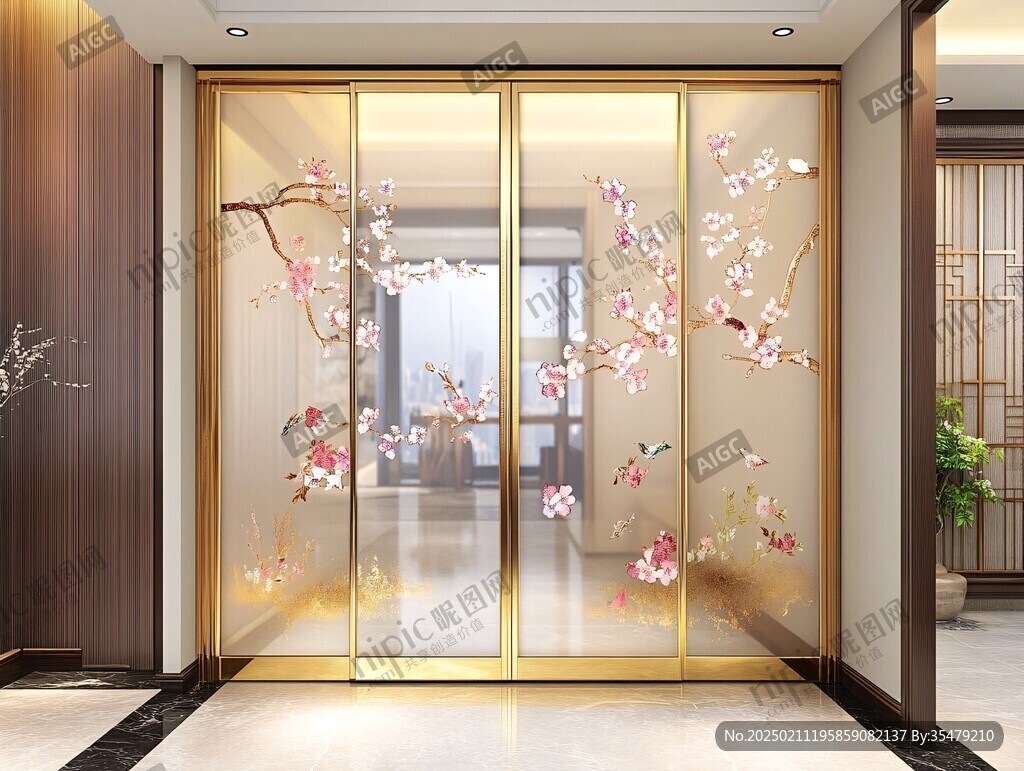 艺术玻璃推拉门