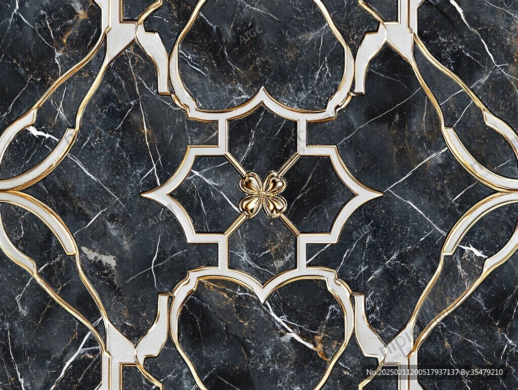 金色网格线条大理石纹
