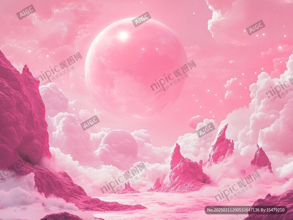 粉色的奇幻风景