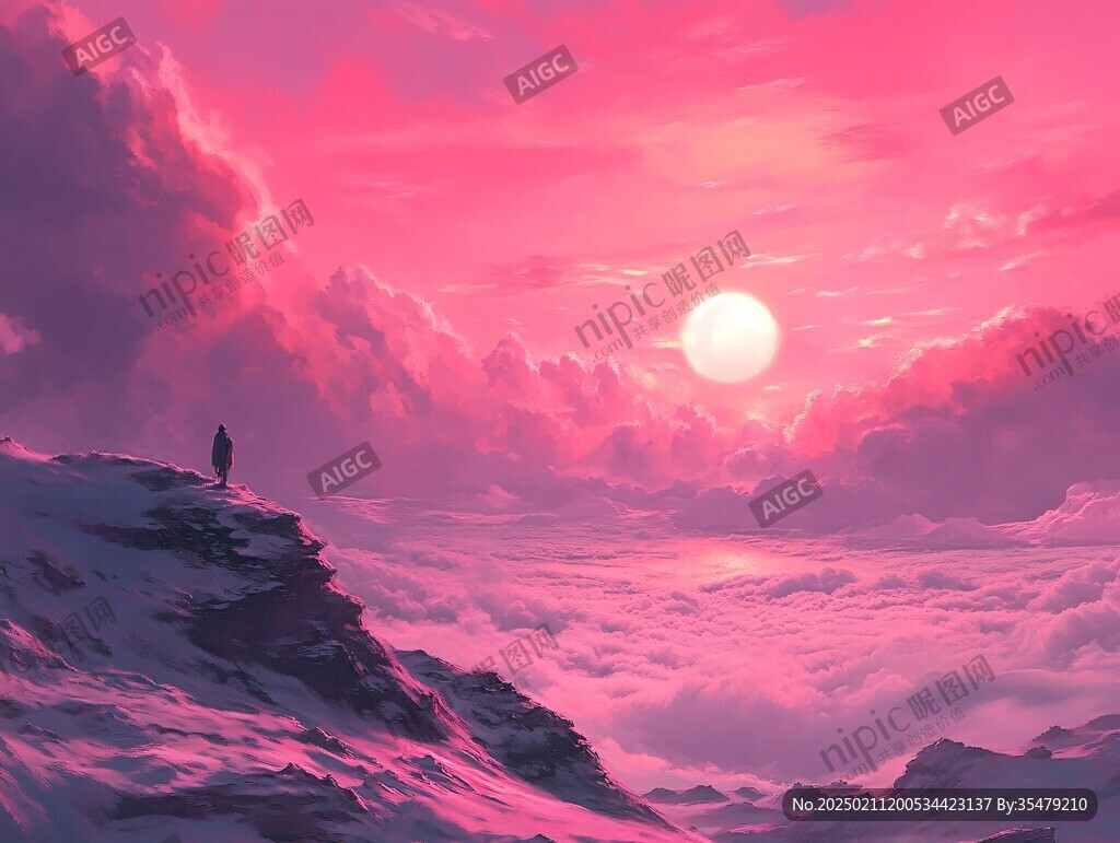 粉色的奇幻风景