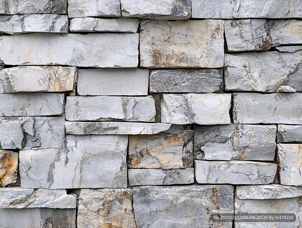 蓝色石头装饰墙