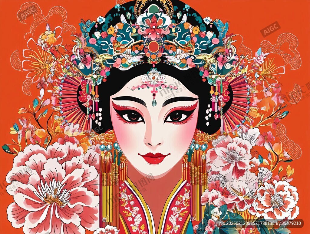 京剧花旦插画