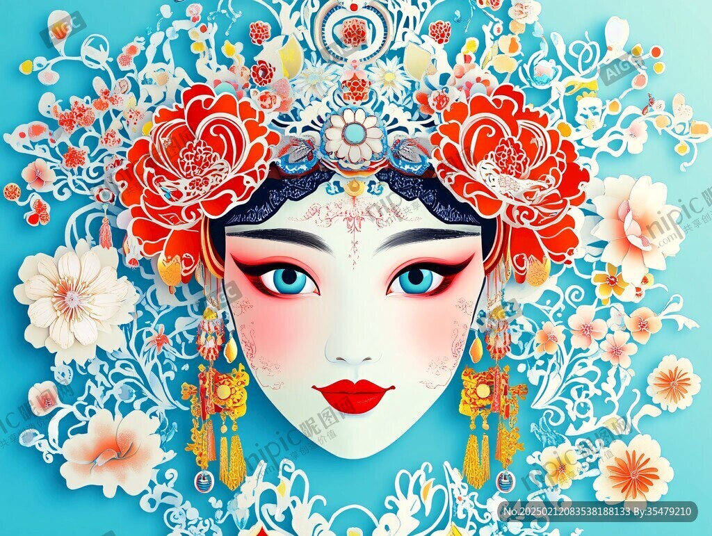 京剧花旦插画