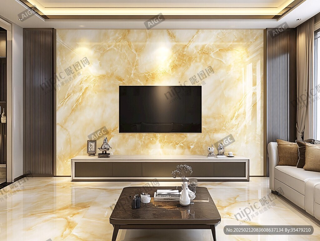 轻奢大理石背景墙