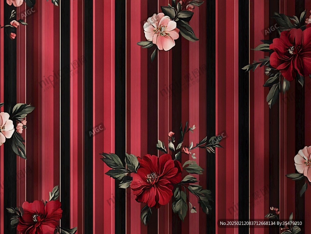 简红大气花朵