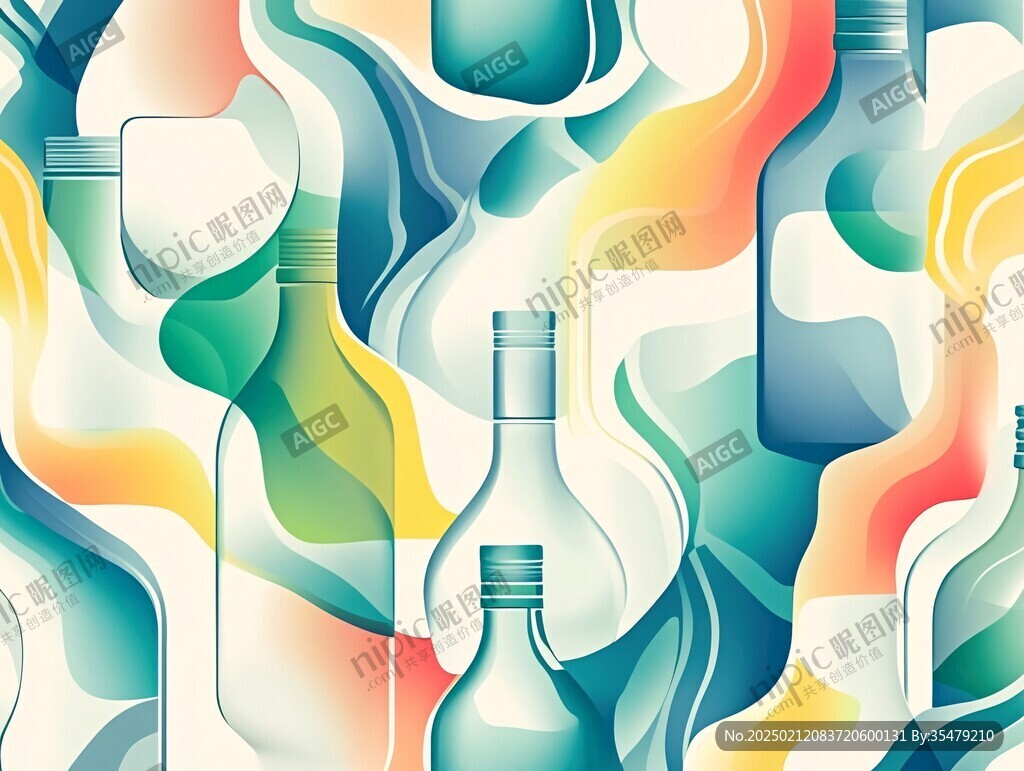 酒瓶插画
