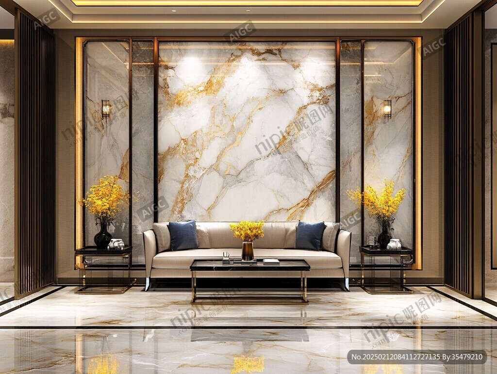 轻奢大理石背景墙