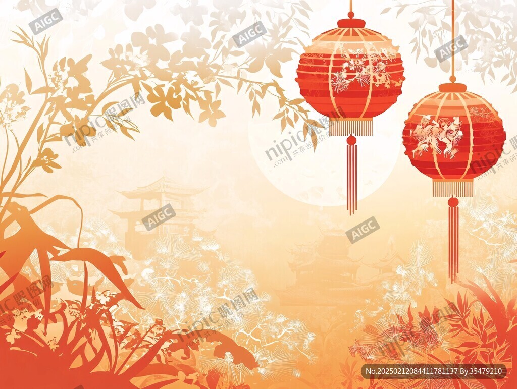 花灯插画