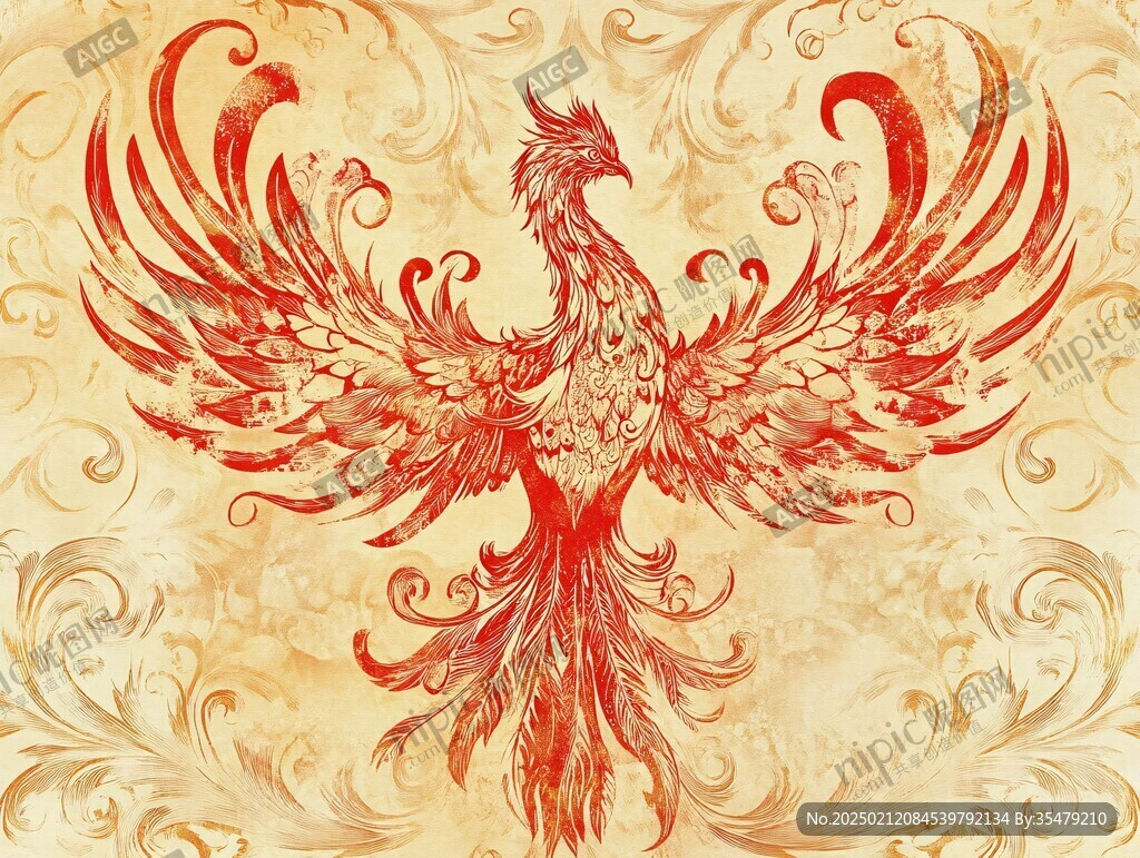 凤凰朱雀插画