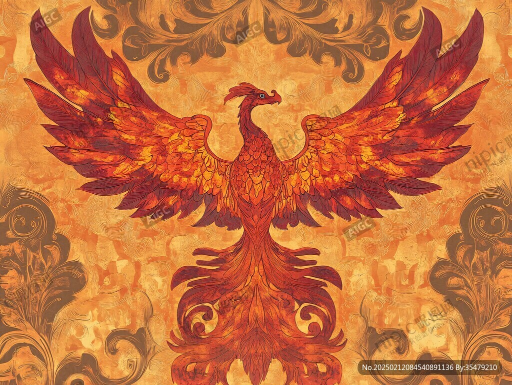 凤凰朱雀插画